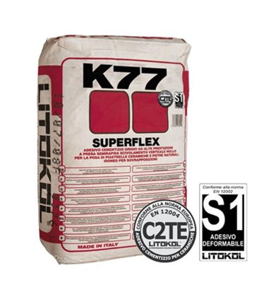 Высокоэластичный клей для укладки керамогранита и натурального камня Litokol SUPERFLEX K77