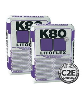 Эластичный высокоадгезивный клей для укладки керамогранита и теплые полы Litokol LITOFLEX K80
