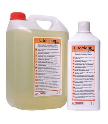 Кислотная чистящая жидкость для очистки напольных и настенных керамических покрытий Litokol LITOCLEAN PLUS (5 кг)