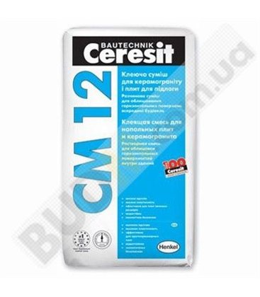 Клей для плитки и керамогранита Cerasit CM 12 (25кг)